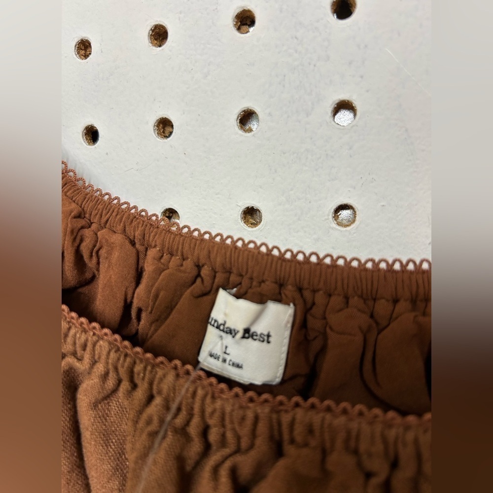 Aritzia Sunday Best Linen Blend Brown Chocolate Top - Picture 4 of 5